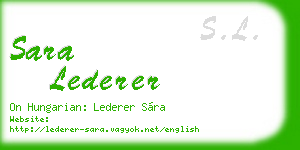 sara lederer business card